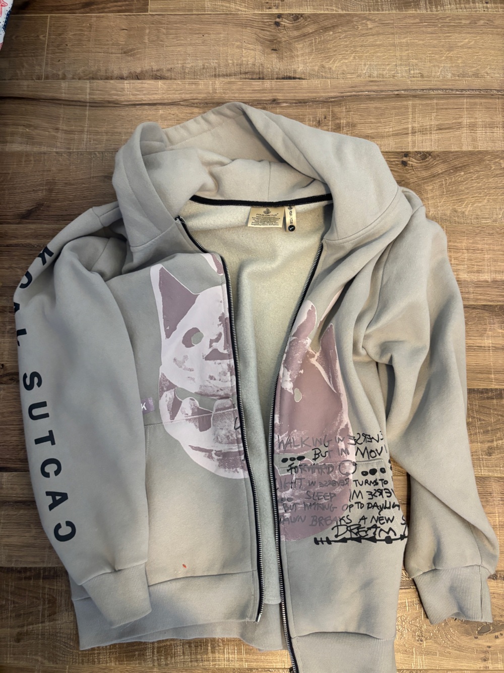 Cactus Jack by Travis Scott Light Gray Zip-Up Sweater
